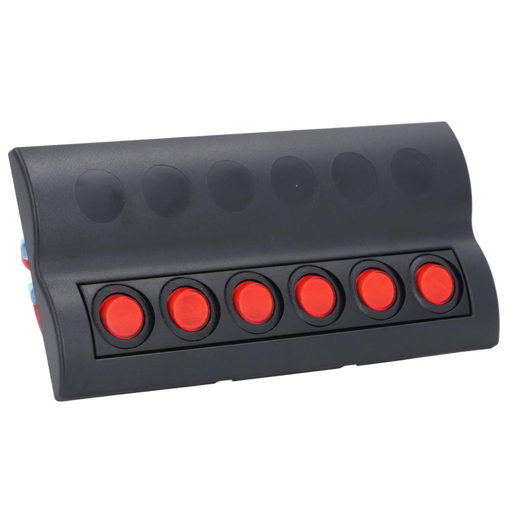 Marine Switch Panel 6 Gang Waterproof Pre Wired with Overload Protector ON OFF for RV Boat DC12V