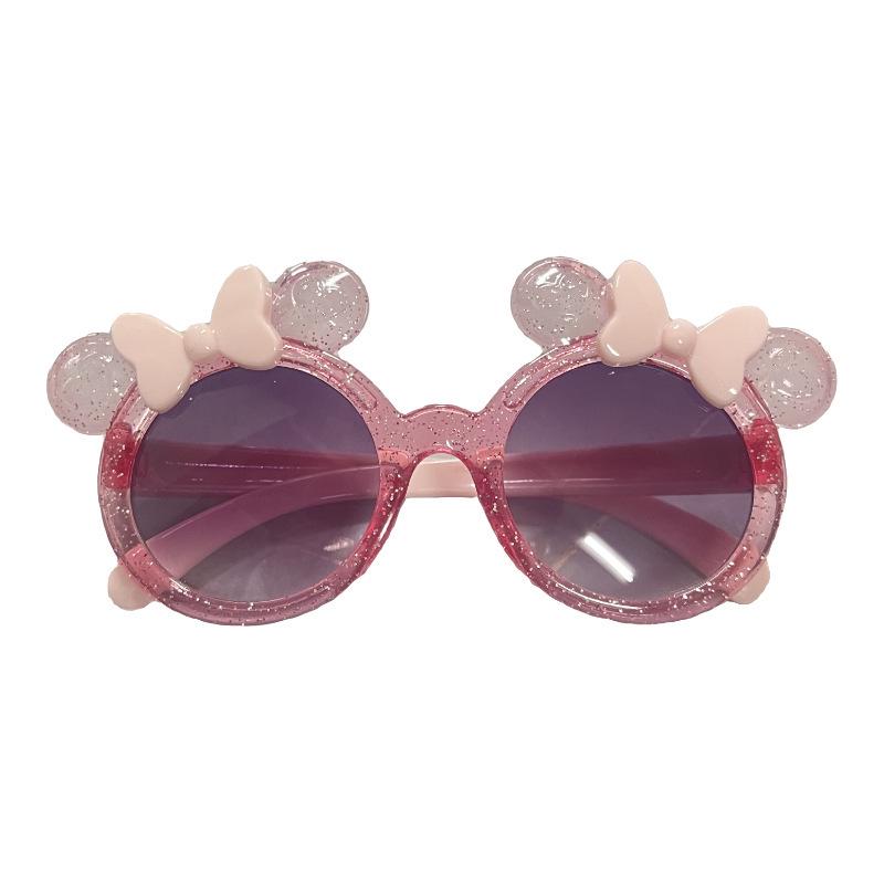 Crystal Bow Kids' Cartoon Sunglasses - Cute, Trendy, and Fashionable Sun Protection for Girls