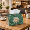 1pc Vintage Arts Crafts Tissue Box - Multi-functional Napkin Dispenser, Two Sizes Available Made of Durable Polyester, Decorated with Lotus Dragonfly 
