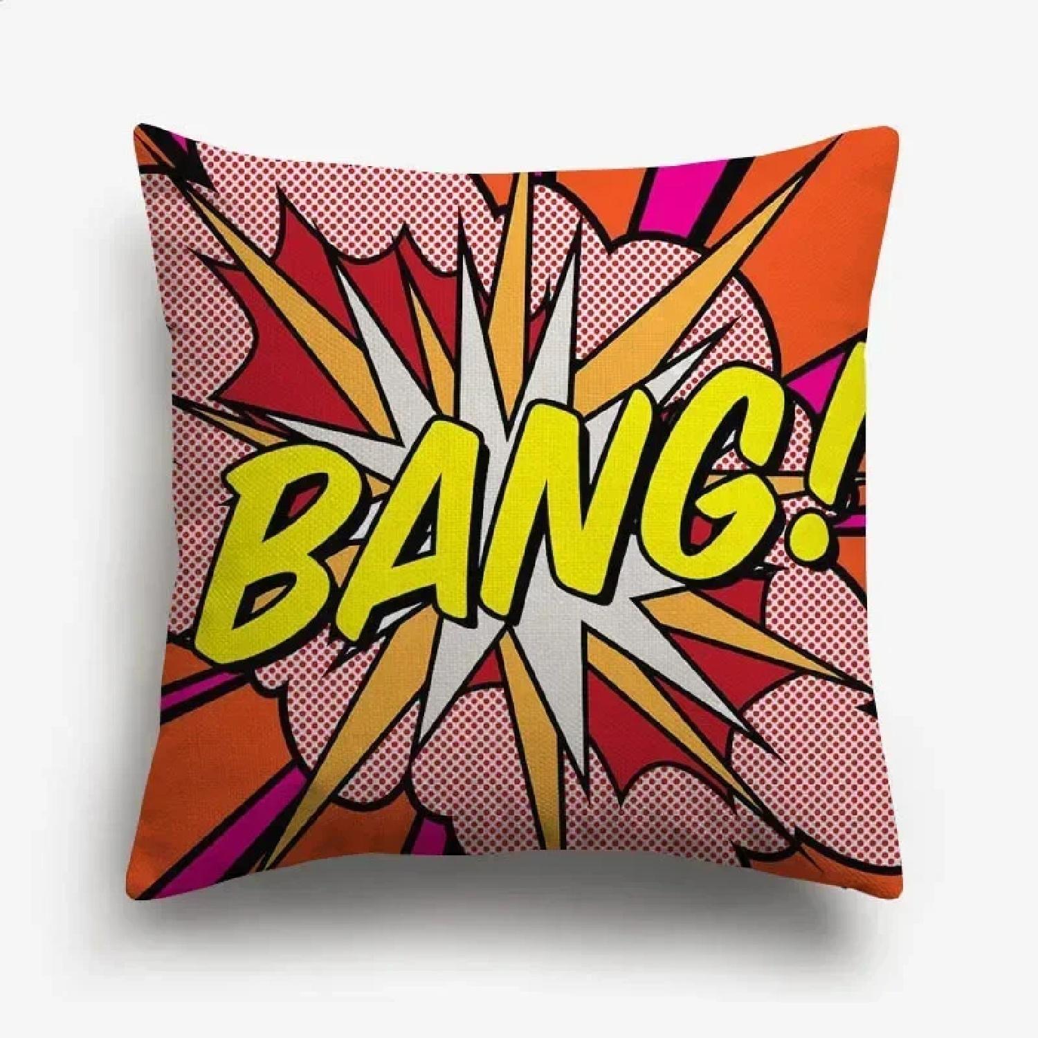 Американский ПОП-АРТ Подушка s BANG WOW BOOM POW Подушка Домашний Декоративный Льняной Наволочка для Дивана ДиванаA, 30x30cm
