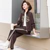 Women's Floral Print Cardigan Jacket & Casual Pants Sportswear Set