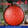 15-Note D Key Handpan Steel Tongue Drum, 14-inch, with Colorful Empty Sanskrit Design