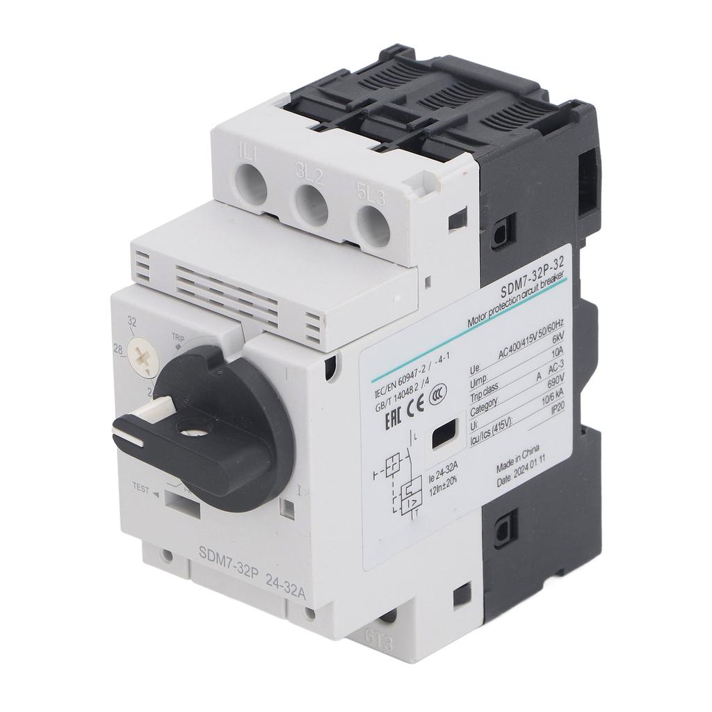 Motor Circuit Breaker 24?32A 35mm DIN Rail Mount Knob Control Motor Protection Switch AC400 415V