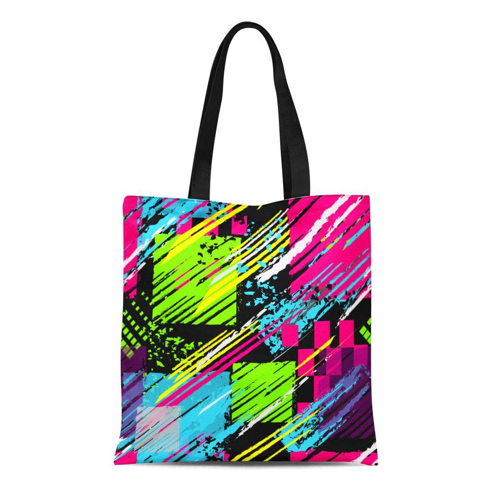 Buy Canvas Bag Resuable Tote Grocery Shopping Bags Abstract Chaotic