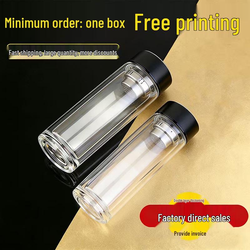 Custom Logo High-Temperature Resistant Borosilicate Glass Tea Cup - Personalized Thickened Water Cup