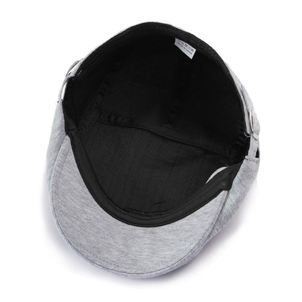 Adjustable Newsboy Caps Solid Color Flat Visor Cap Fashion Vintage Berets Hat Men