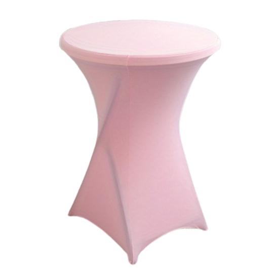 Yousheng Cocktail Table Cover Solid Color Design High Elastic Oil-Proof Universal Fit Simple Installation Round High Top Table Cloth