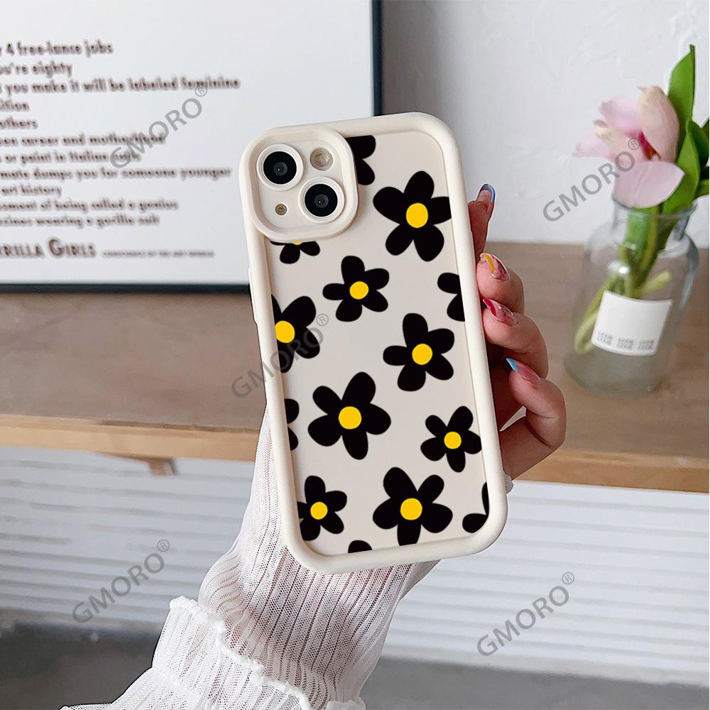 South East Asia Full Screen Black Flower Mobile Phone Case iPhone17 Girls High Value Apple 16pm Silicone Case