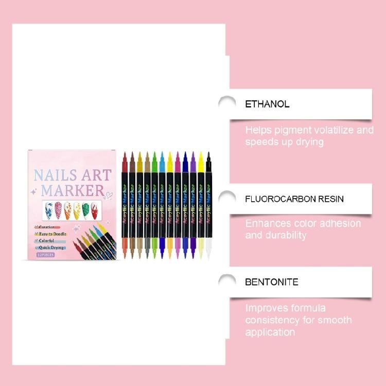 1Box Professional Nail Drawing Tool Bright Color Nail Point Graffiti Dotting Pen for Simple DIY Manicure Beginner