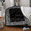 Paisley Bandana Design Gift Customizable Blanket Personalized Text Comfortable For Sofa Couch Office Bed Picnics Four Seasons Universal Digital Print