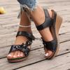Women's Sandals 2026 New Wedges Heels Sandals For Summer Shoes Women Luxury Flower Sandalias Soft Heeled Summer Footwear