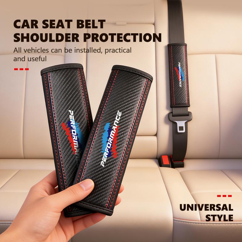 BBKL3 Car Seat Belt Shoulder Soft Safety Belt Protection Cover Anti-wear For BMW Performance M Alpina M3 M5 iX iX1 iX3 iX6 iX7 G20