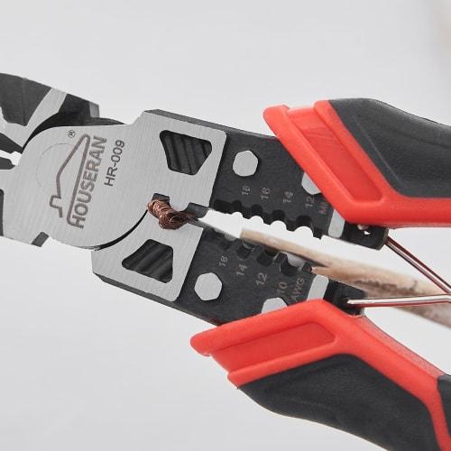 HOUSERAN Power Pliers, Electrician's Tool, 211mm, with Spring and Lock, Multi-Function