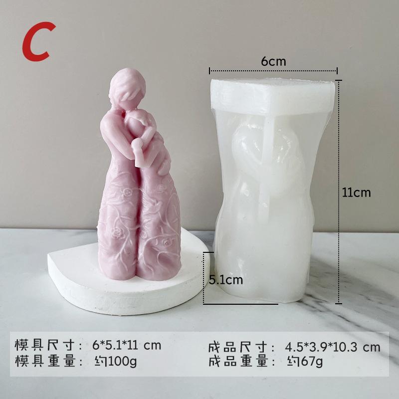 Eternal Love Body Candle Silicone Handmade Desktop Decoration Gypsum Epoxy Resin Aromatherapy Candle Silicone Mould