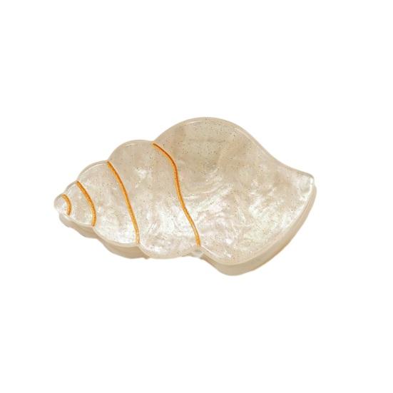 

Hair Claw Conch Shape Back Head Shower Clip Strong Grip Medium Size Shark Hair Claw Versatile Hair Accessory золотистий