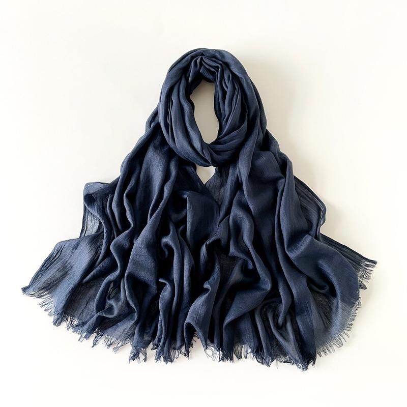 Solid Color Scarf Shawl Fashion Literary Cotton and Linen Scarf Red Silk Scarf Women's Desert Travel Shawl