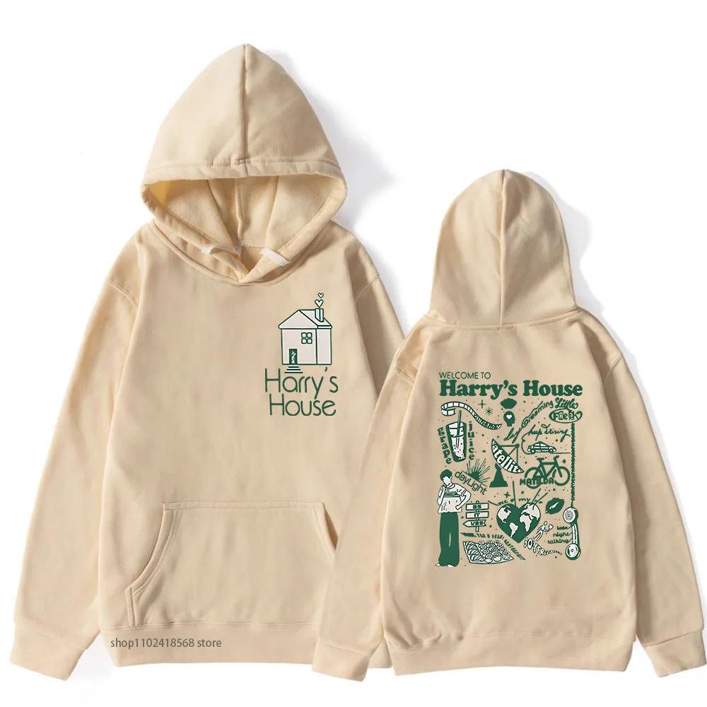 

Худи Harrys House Love on Tour, милая толстовка с мультяшным принтом в стиле ретро, мужская одежда, осенне-зимняя одежда, женская, мужская S