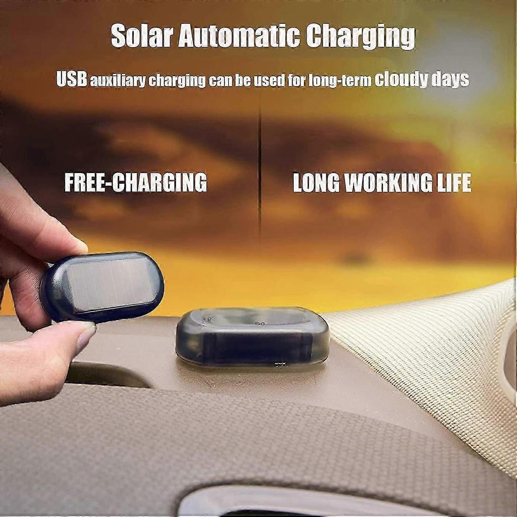 Neues LED-Auto-Alarmlicht, Solar-Autoalarm(blau)