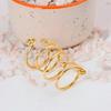 Extra Tall Gold Wire Spiral Ring: Dramatic long coil design with scroll ends, perfect for a statement thumb ring or loc jewelry.