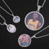 Europäische & Amerikanische Hip Hop Runde Foto Anhänger Halskette mit Kupfer & Zirkonia - Trendiger Personalisierter Schmuck für Herren