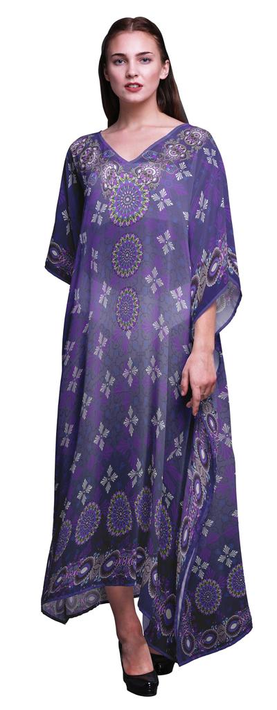 Phagun Floral Ethnic Womens Long Beach Kaftan Beachwear Bikini Coverup Maxi