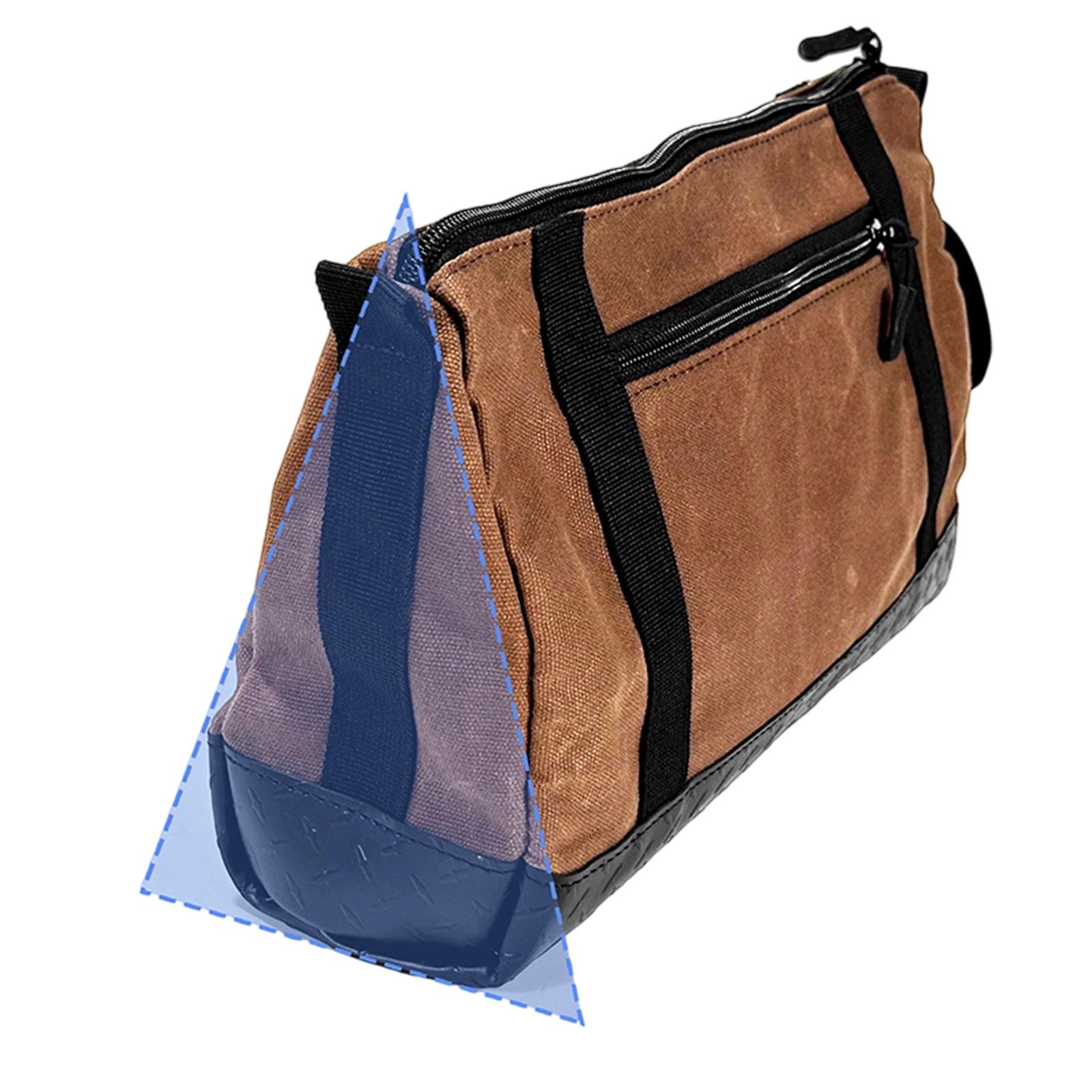 Waterproof And Tear Resistant Utility Bag Waxed Canvas Zippered Pouch Reinforced Bottom Suitable For DIY Projects кофейный