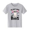 Halloween Red Wine BOO Printed Tshirt Casual Short Sleeve Suitable for Four Seasons Fashion Versatile Womens Tshirt