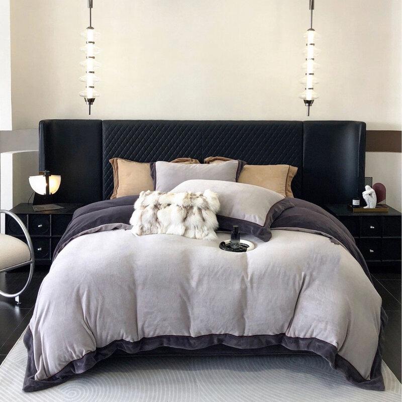 COMOLIVING Embroidered Little Horse Duvet Cover Set