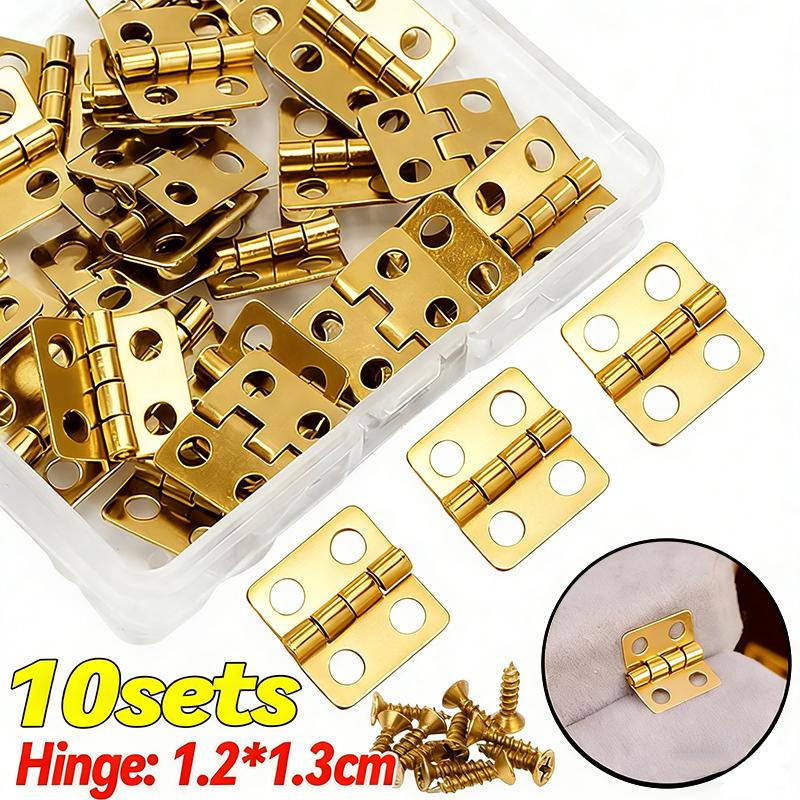 Mini Dollhouse Hinges 180 Degree Folding Hinge DIY Craft Wooden Jewelry Box Miniature Furniture Cabinet Closet Hinges with Screw