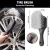 7Pcs Soft Bristle Wheel Brushes For Car Detailing Short Handle Design Non Scratch Plastic Cleaning Tools