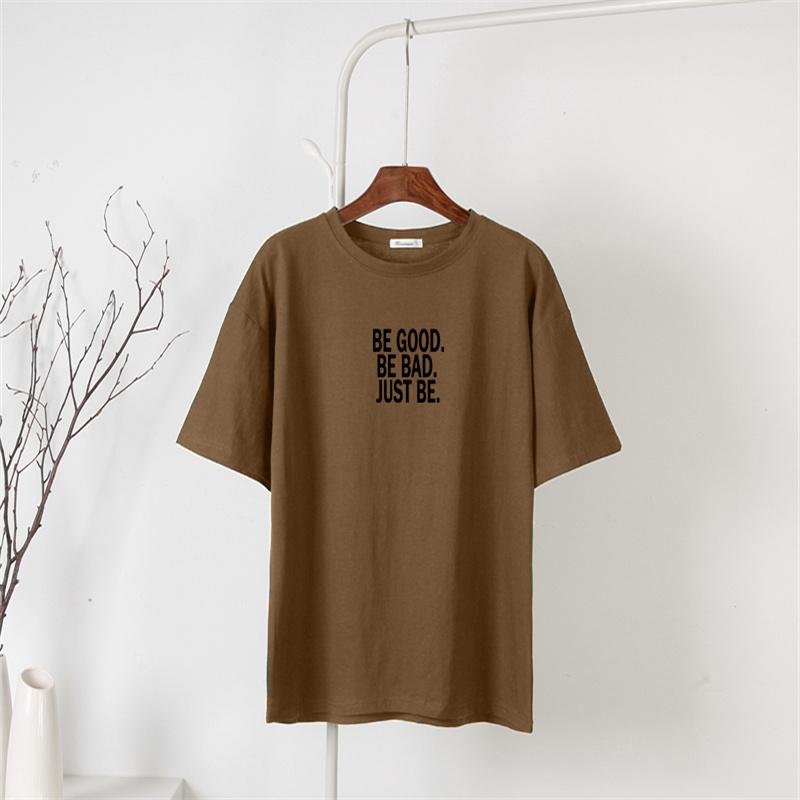 Shellsuning Loose Cotton Letter Printed Tees Oversized Soft Short Sleeve Female Tops Summer Casual High Street T Shirts Women 2023