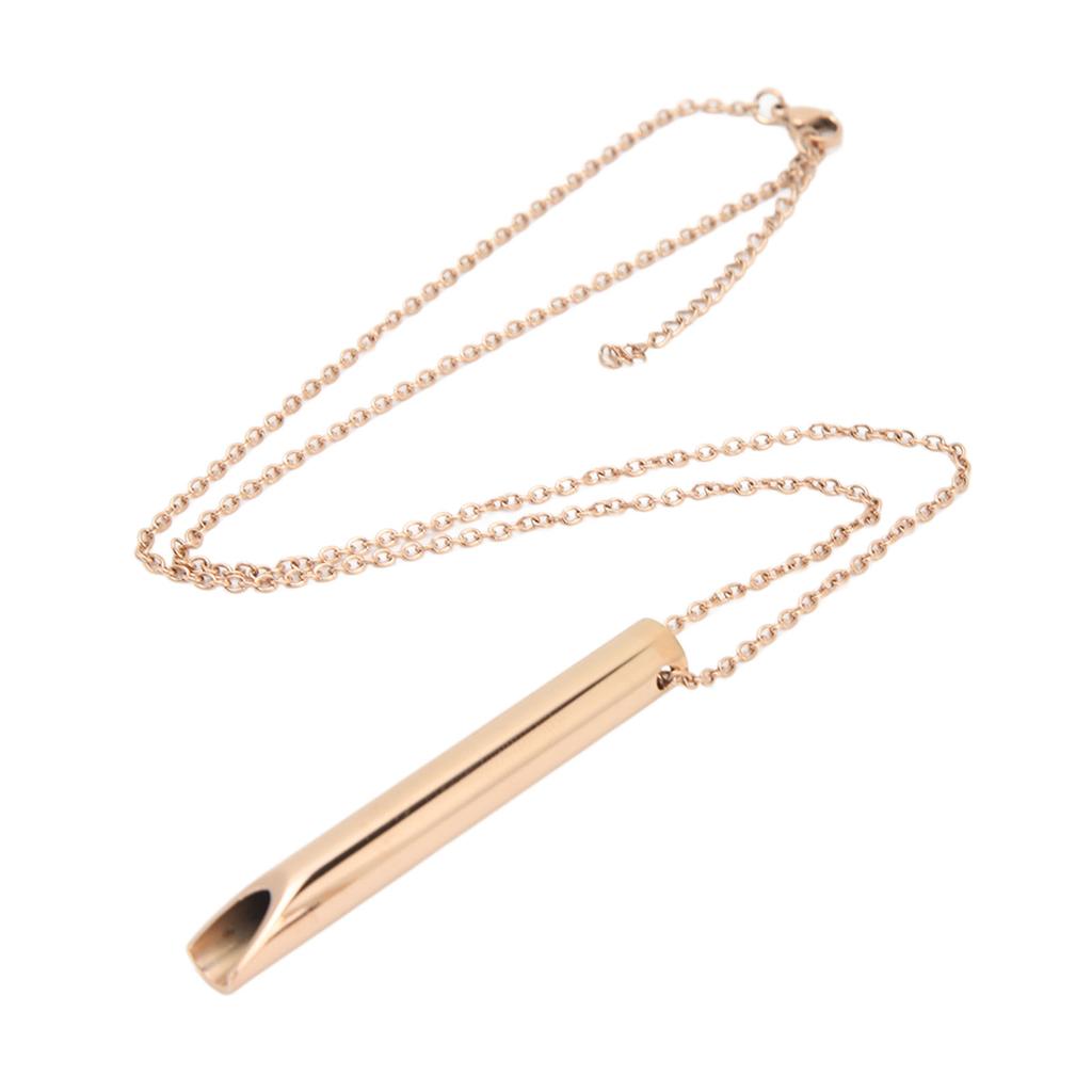 Anxiety Breathing Necklace for Meditation Stress Relief Stainless Steel 6cm Pendant Calming Mindful Necklace Rose Gold