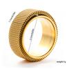 6mm/8mm Rotatable Grid Stainless Steel Ring Decompression Rotating Couple Ring Jewelry