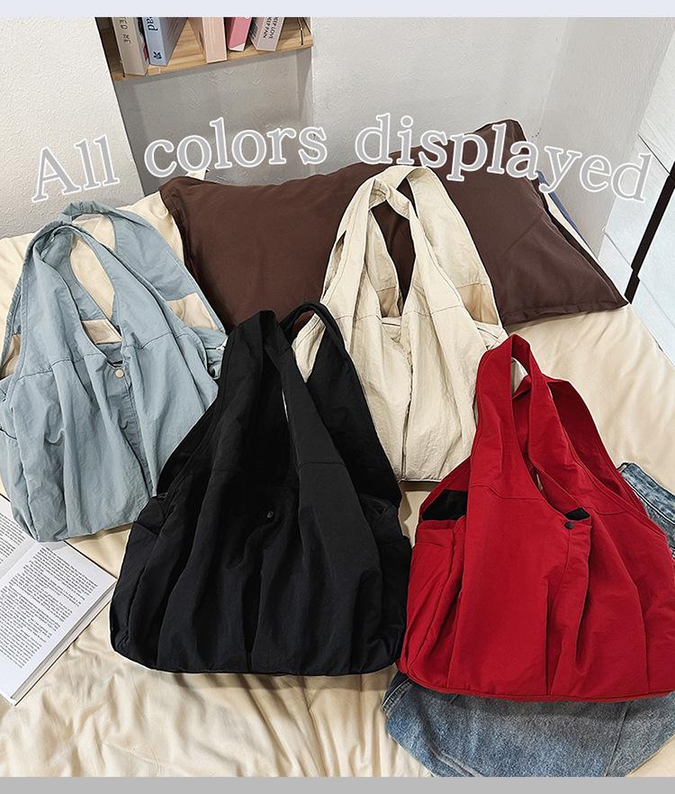 Women's Minimalist Multi-Pocket Tote - Large Capacity Cloth Handbag