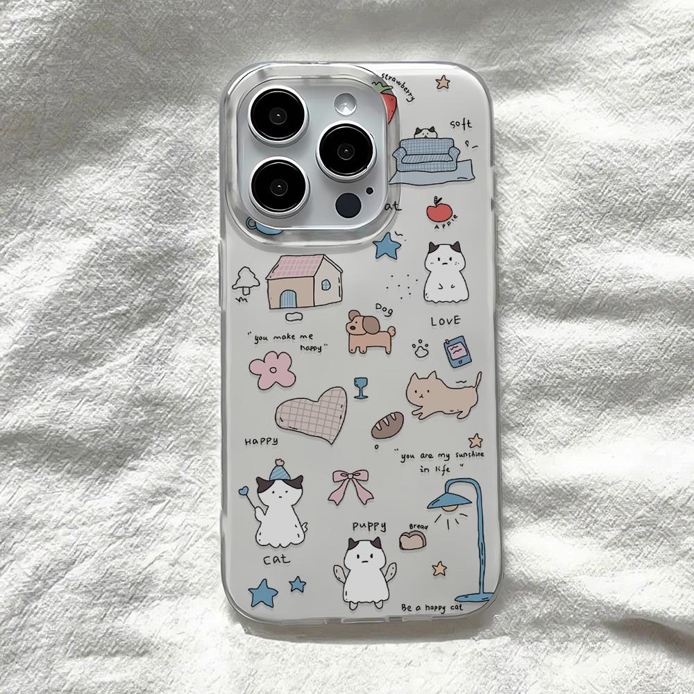 Painted Phone Case for iPhone 12 13 15 16 iPhone 16 12 13 14 15 Pro  14 15 16 Pro Max Coverage Shockproof Anti-Fingerprint Fresh Style Protective Case