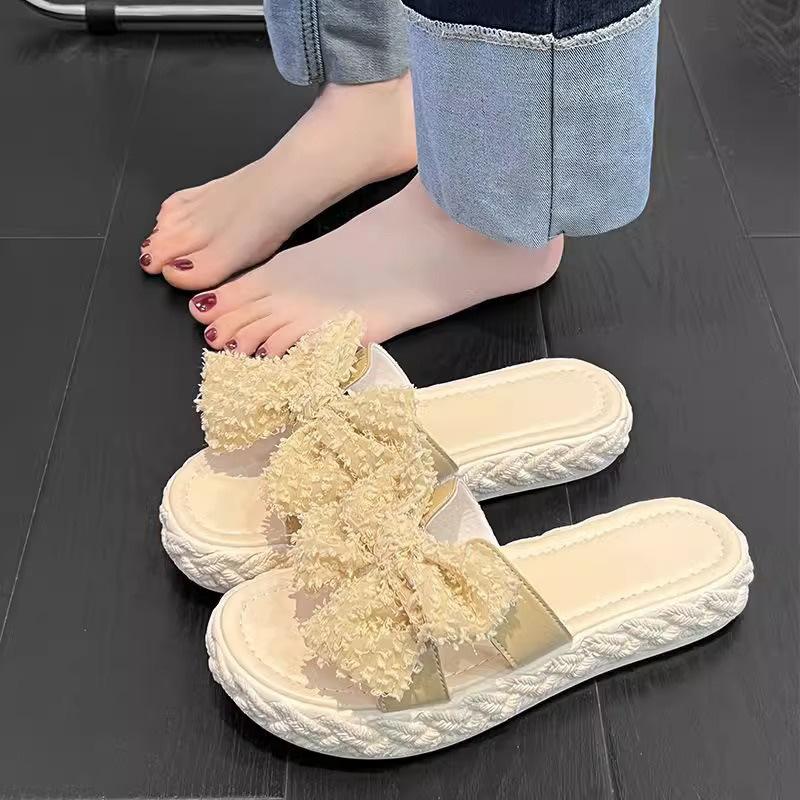 Shoes Women's Bow House Slippers Platform Scale Women's Beach Soft Slip Scale Women's Beach Soft Slip Platform Shoes