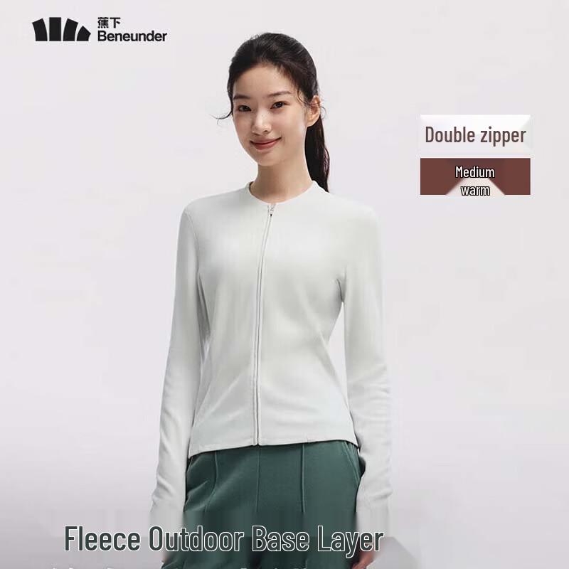Beneunder Women s Stretch Fleece Baselayer with Double Zipper, Medium Warmth (PM007) XXL