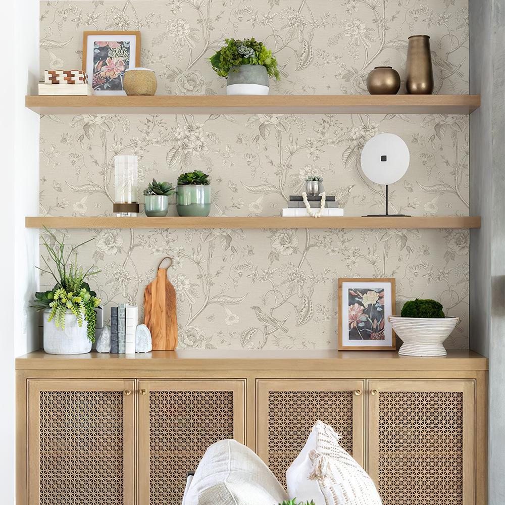 Retro Light Yellow Floral Wallpaper Elegant Self Adhesive Waterproof Cabinet Sticker Removable PVC Waterproof Home Decor