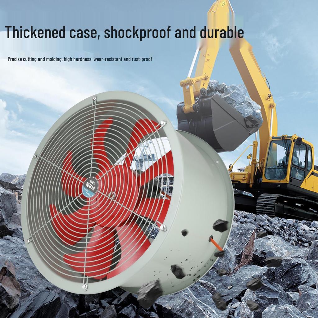High-temp resistant axial fan: oil & moisture-proof, high-efficiency, large airflow, low noise, energy-saving, all-copper motor.