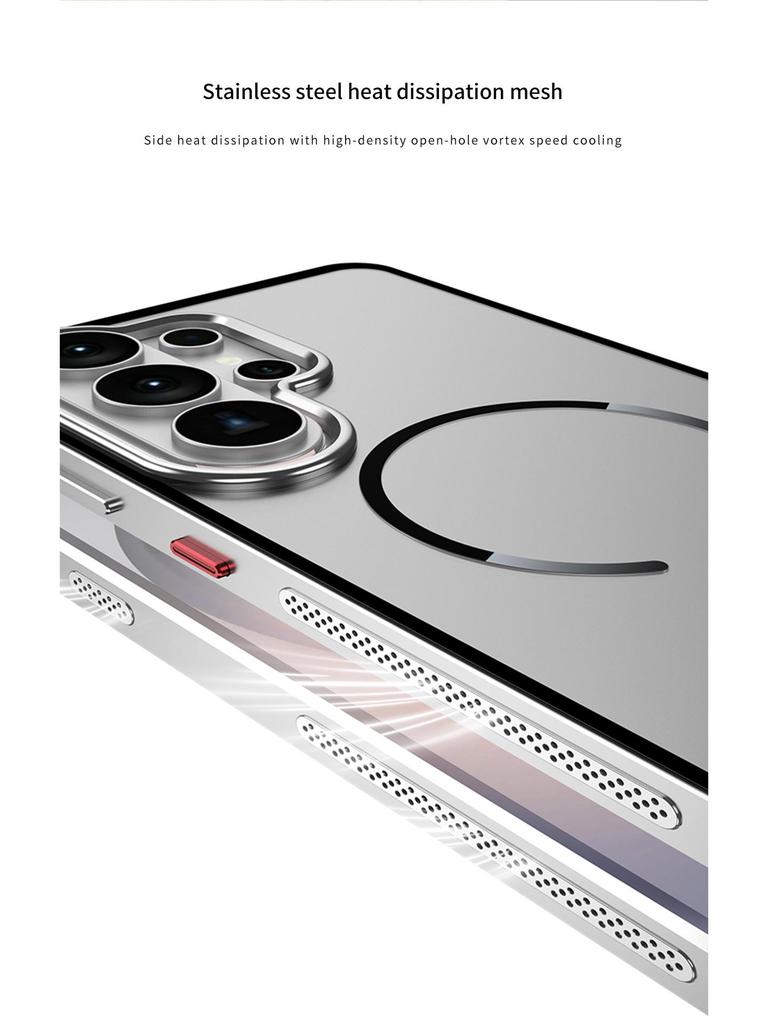Samsung S26 Ultra Snap-On Magnetic Metal Frame Matte Anti-Drop Case for S25U/S24/S23