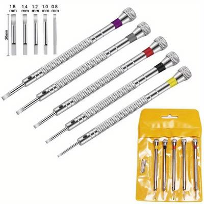 0.8-1.6mm Steel Screwdriver for Watch Repairing Portable Watch Tools Band Removal with Mini Link Pins Watchmaker Tools