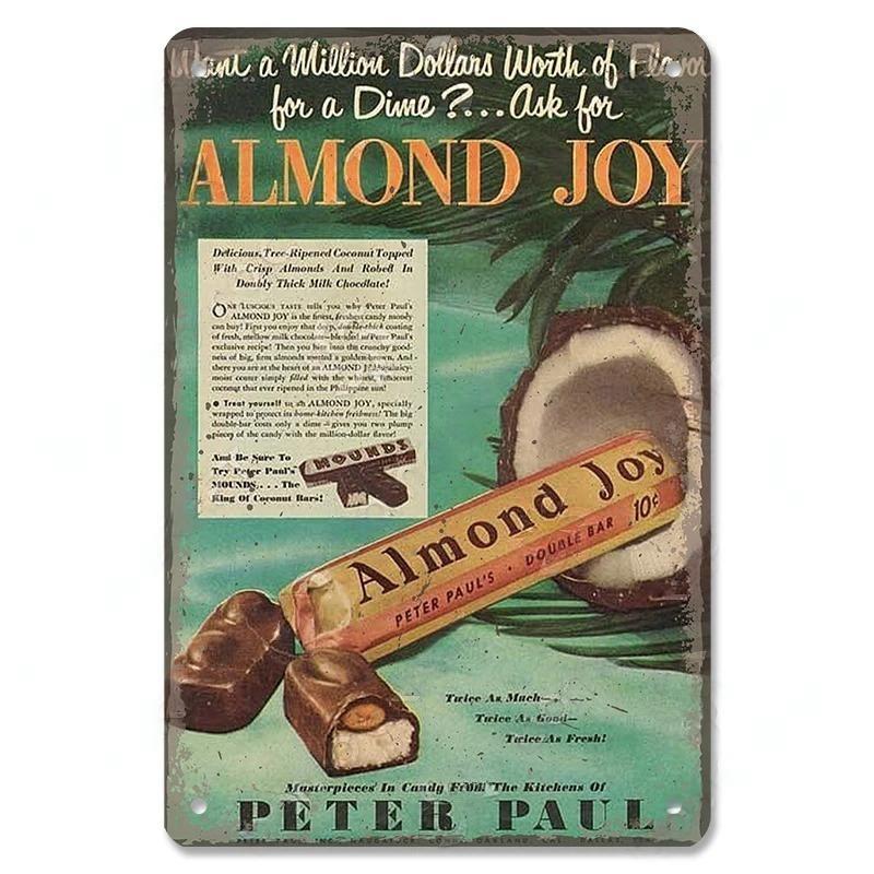 Vintage Candy Chocolate Metal Plates Cream Milk Chocolate Poster Metal Plaque Tin Sign For Kitchen Cafe Dining Room Wall Deco