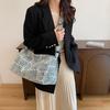Striped commuter tote bag casual new fashion Korean messenger bag light large capacity foreign style shoulder bag