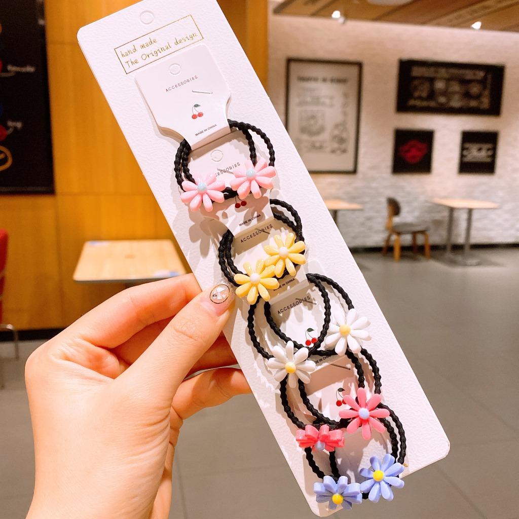 Cartoon Animal Flowers Princess Scrunchie Children Girls Kids Elastic Hair Rubber Bands Accessories Tie Hair Ring Rope Headdress