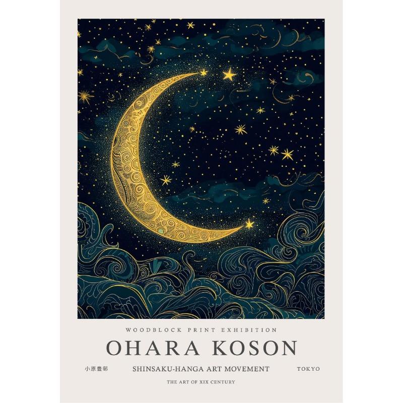 William Morris Starry Sunset Whale Peacock Animal Artwork Retro Exhibition Poster Canvas Paintings Wall Art Pictures Home Decor