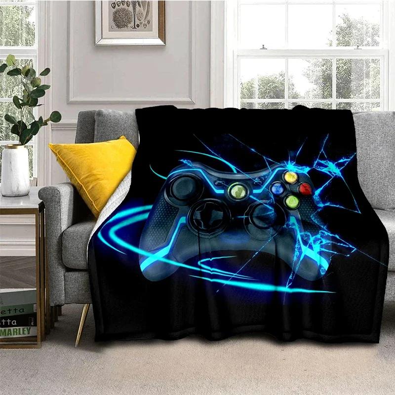 Kontroler do gier koc Gamepad flanelowy koc Super miękki polar gra rzut koce do sypialni kanapa Sofa prezent dla chłopca