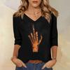 3/4 Sleeve Shirts For Women Cute Print Graphic Tees Blouses Casual Plus Size Basic Tops Pullover