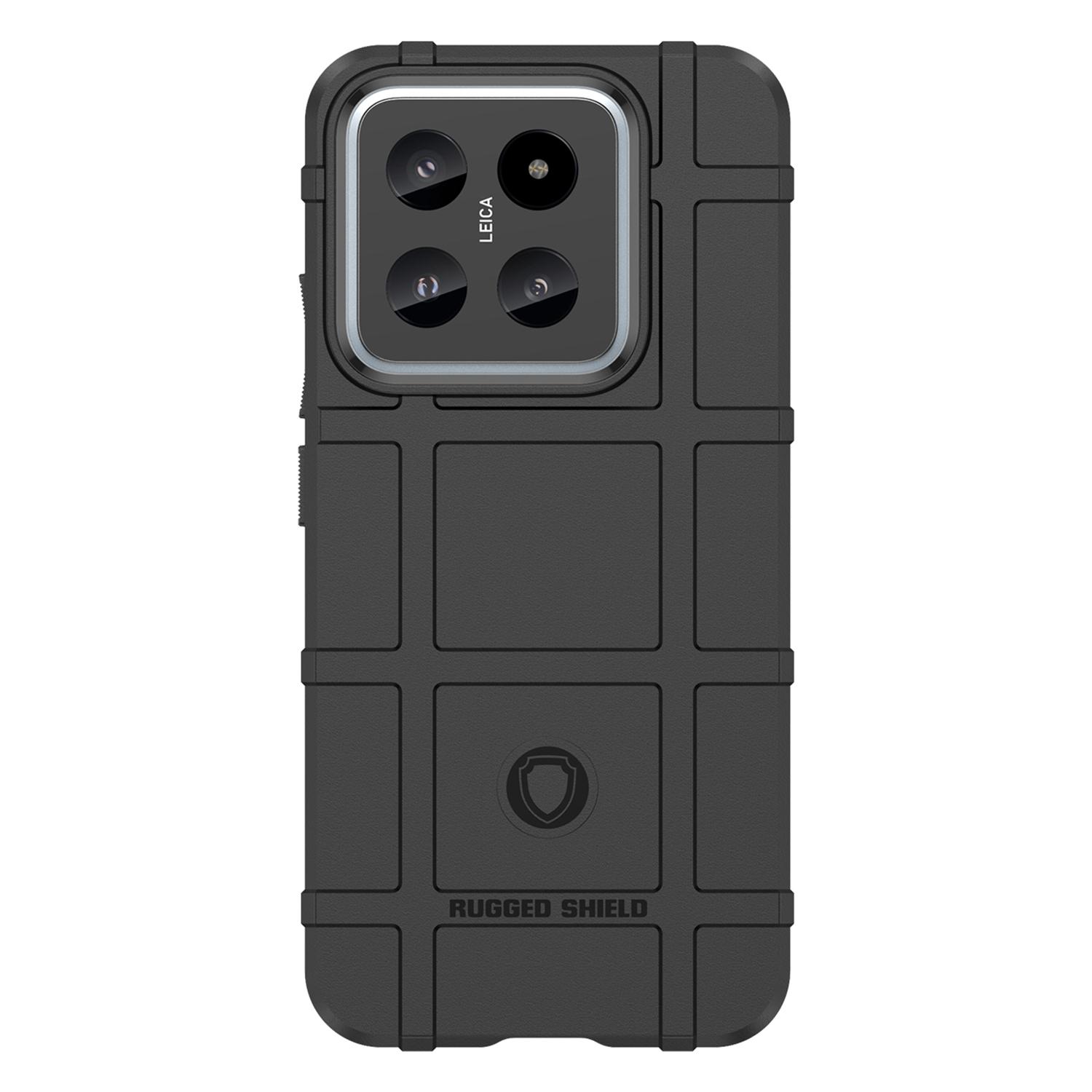 

For Xiaomi 14 Case Slim-Fit Phone Shell Square Grid Texture TPU Phone Cover Black