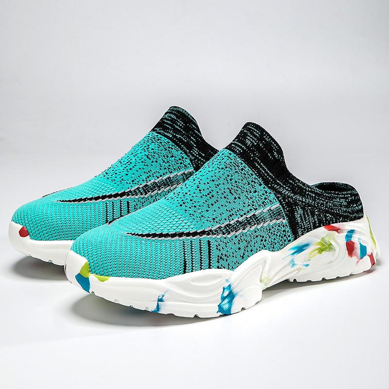 Trendy Yellow Orange Women's Summer Shoes Plus Size Comfortable Socks Loafers Women Platform Half Shoes Women Zapatos De Muje