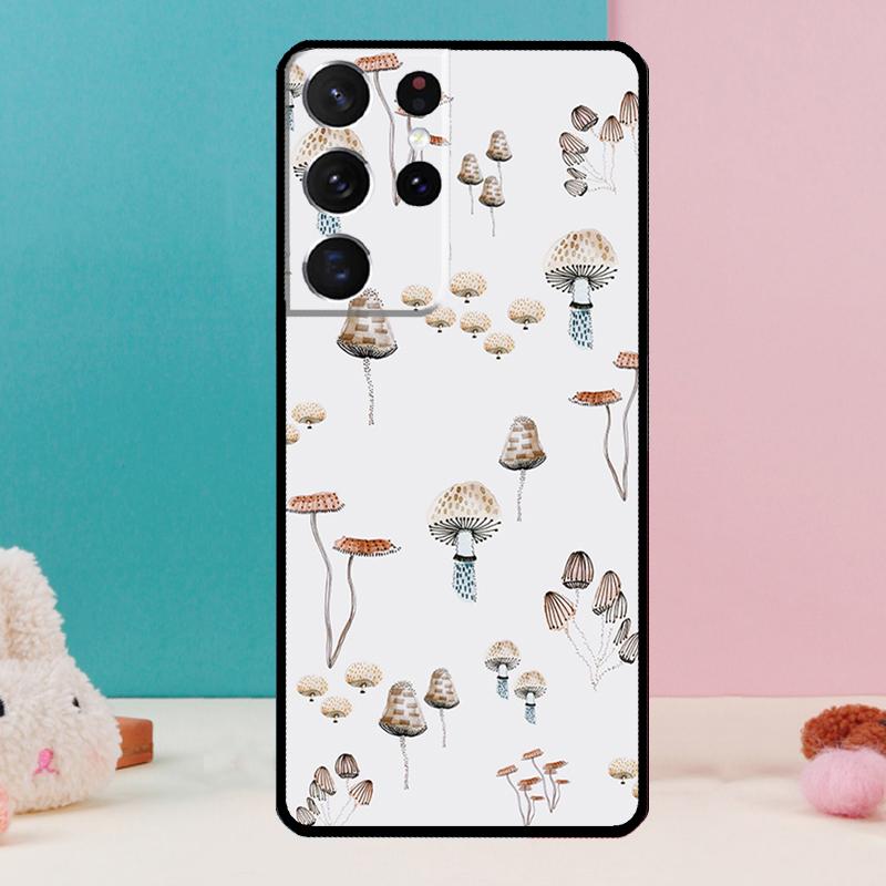Mushroom Case For Samsung Galaxy S25 S24 S23 S22 S21 Ultra S9 S10 S20 Plus S24 FE Funda Cover Shell